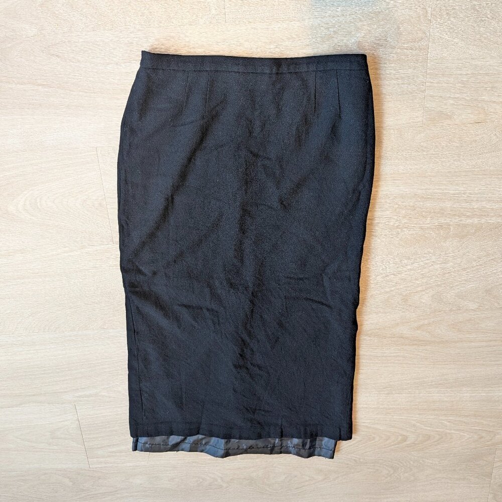 Kasper & Company ASL black wool pencil skirt
